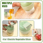portable electric vegetable cutter set stainless steel blades