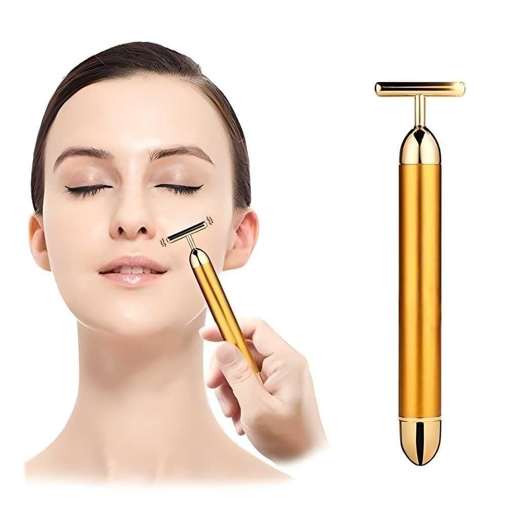 ✨ 24K Gold Energy Beauty Bar – Electric Facial Massage Roller