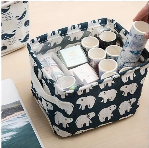 🧺 Cotton & Linen Desktop Storage Basket