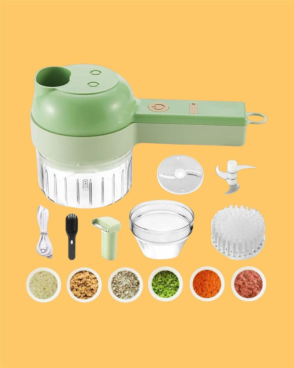 Portable Electric Vegetable Cutter Set - TRuLivingsportable electric vegetable cutter set 4 in 1 chopper