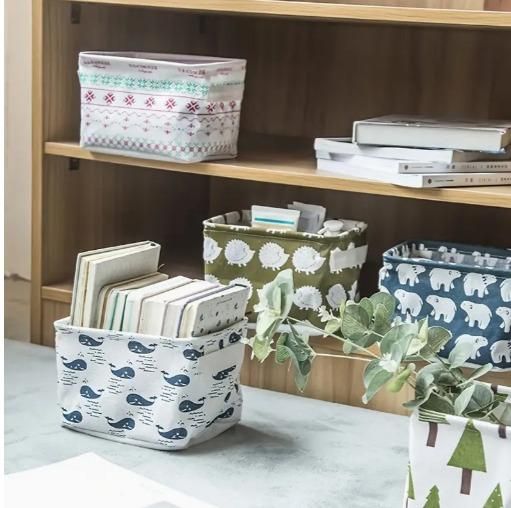 🧺 Cotton & Linen Desktop Storage Basket